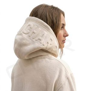 Sweat à capuche surdimensionné en molleton 100 % coton, avec logo brodé personnalisé de qualité supérieure, impression par décoloration, couleur et taille personnalisées de haute qualité - Product Image 2