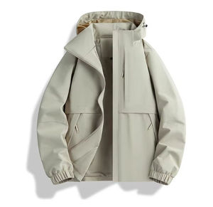 Chaqueta Bomber Unisex Impermeable y Cortavientos de Softshell con Capucha, Cremallera, Forro Desmontable, Abrigo Casual de Invierno para Exteriores de Secado Rápido - Product Image 2
