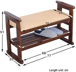 Zapatero de madera de 2 niveles con asiento Saleem International - Product Image 2