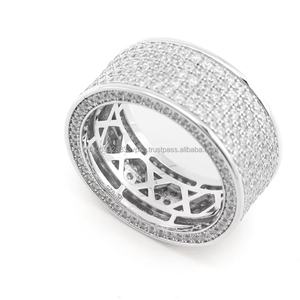Bague unisexe Vana Jewels H0022 en argent sterling plaqué rhodium, style hip-hop, pour fiançailles, mariage, anniversaire - Product Image 2