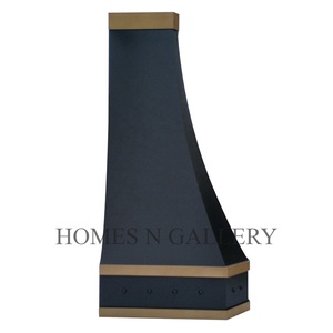 Couvercle de hotte de cuisine en acier inoxydable avec revêtement en poudre noire personnalisé, pour ventilation et décoration - Product Image 5