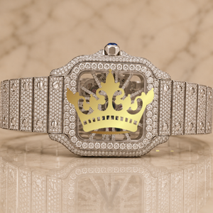 Men's Luxury Classic Iced Out White Gold VVS Moissanite Round Cut Diamond Hip Hop Custom High Quality Full Pave Quartz Limited - Product Image 1