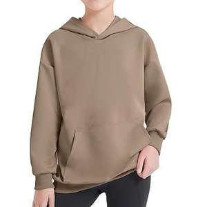 Sweat à capuche oversize personnalisé avec logo pour filles, couleur unie, tendance, pour l'hiver et les activités de plein air, idéal par temps froid - Product Image 1