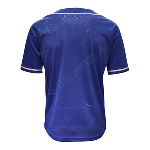 Maillot de baseball personnalisé en polyester 100 %, vêtement de sport, couleur violet avec rayures blanches. - Product Image 3