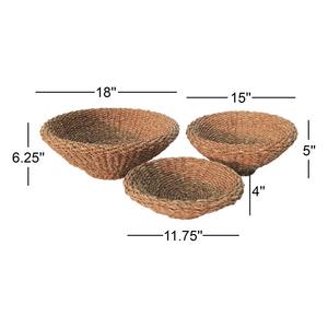 Juego de 3 cestas de frutas tejidas de hierba marina, cestas de almacenamiento hechas a mano, venta al por mayor, ecológicas, hechas en Vietnam - Product Image 4
