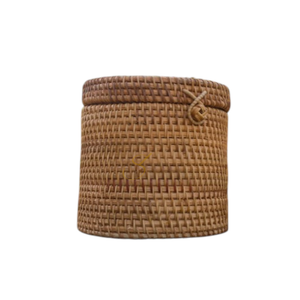 Cubierta Redonda de Mimbre Tejida a Mano para Caja de Pañuelos, Decoración del Hogar - Product Image 2