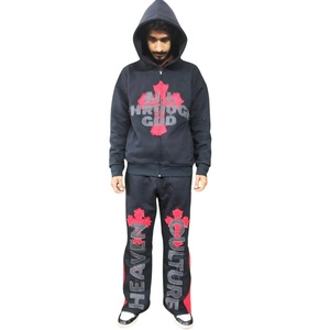Pantalones Deportivos y Sudaderas Extra Grandes de Algodón Grueso 2026, Ropa Urbana Hip Hop para Parejas, Conjuntos Deportivos con Bordado 'Heaven & Culture' - Product Image 3