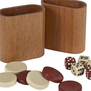 Custom Premium Leatherette Dice Cup Set Oval Corduroy Shaker Cup with Checkers Dice for <b>Backgammon</b> <b>Board</b> Game Night Bar Dice Cup - Product Image 2