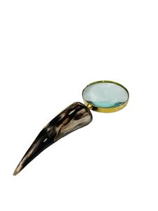 Lupa de latón hecha a mano con mango de cuerno natural auténtico | Lupa óptica vintage para lectura e inspección (el color puede variar) - Product Image 1