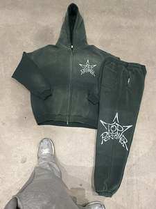 Sudadera con Capucha de Felpa Francesa de Algodón Grueso Lavado a la Piedra Personalizada, Sudadera con Capucha de Doble Cremallera Completa para Hombre, Sudadera Informal con Cremallera de Dos Vías - Product Image 3