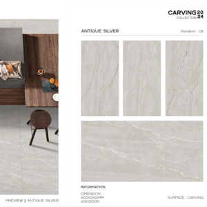 Azulejo de Porcelana Tallado de Alta Gama 600x1200, Formato Grande, Superficie Texturizada Premium, para Paredes y Pisos, Uso Interior y Exterior Moderno - Product Image 1