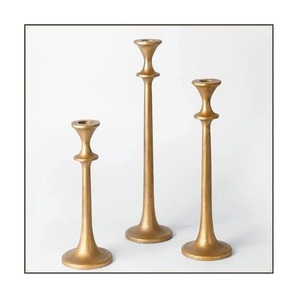 Elegant <b>Brass</b> Candle <b>Holder</b> for Dining Table Mantel Shelf Home Decoration and Ambient Candle Display - Product Image 4