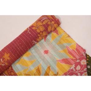Indian Cotton Kantha Gudri Bedspread <b>Handmade</b> Vintage Reversible <b>Quilt</b> Throw for Bedroom Decor - Product Image 5