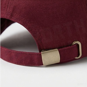 Burgundy 6-Panel <b>Baseball</b> <b>Cap</b> Adjustable Brim Unisex Solid Color Twill Fabric Casual Hat for Adults - Product Image 6