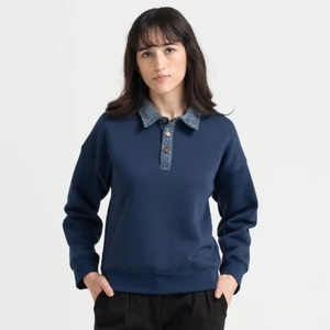 Camisetas de mezclilla para hombre y mujer, OEM, estilo casual, transpirables, 100% algodón, con botones, logotipo personalizado, 360g, para todas las estaciones - Product Image 4