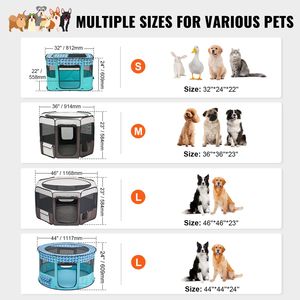 Parc de jeu pliable pour animaux de compagnie 46 pouces, cage portable pour chien, chenil, toile Oxford 600D imperméable de qualité supérieure pour chiot et chat - Product Image 5