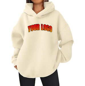 Custom <b>Hoodies</b> Women Shell <b>Stitch</b> Fleece Baggy Embroidery Y2k Hooded Sweatshirt Decorative Lines Streetwear Pullover Lady Hoodie - Product Image 1