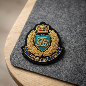 Fushio Golf Club Embroidered Patch <b>Sew</b>-On Fabric Badge Circular Luxury Design For Garment - Product Image 2