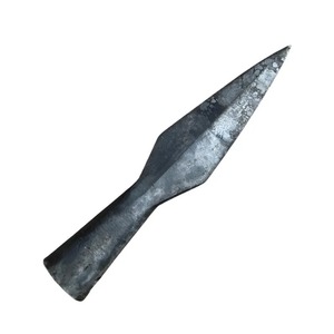 Pointe de flèche traditionnelle en métal massif à visser, en acier, pour lance décorative en fer Viking en carbone, usage de chasse - Product Image 1