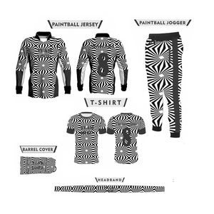 Ensemble d'uniformes personnalisés pour équipe de paintball – Maillot, pantalon de jogging, t-shirt, housse de fusil et bandeau – Impression par sublimation intégrale - Product Image 1