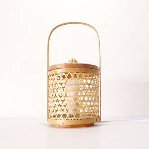 <b>Wireless</b> light <b>lamp</b> wedding table decoration top selling natural weave bamboo tabletop <b>lamps</b> - Product Image 3