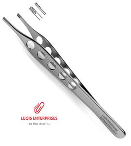 Pinzas Adson Brown con Orificios Fenestrados, Pinzas Quirúrgicas de Acero Inoxidable, Instrumento Médico - Product Image 1