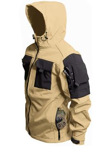 Veste Softshell Durable pour Homme, Imperméable, Coupe-Vent d'Hiver pour Activités de Plein Air, Extensible dans 4 Directions, Veste Tactique Doublée Polaire, Personnalisation de Marque - Product Image 1