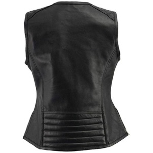 100% Genuine Leather Vest for Women's Biker Leather Vest Quick Dry Fashion Style Leather Vest - Product Image 3