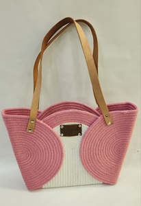 Bolso de mano de paja tejida con cierre magnético, bolso portátil para la playa, bolso de hombro para viaje, para mujer, bolsos de mano para mujer. - Product Image 5