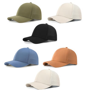 Casquette de baseball pour homme à séchage rapide, maille découpée au laser, respirante, chapeau de sport à visière incurvée, casquette ajustable à fermeture snapback, personnalisable pour l'extérieur - Product Image 1