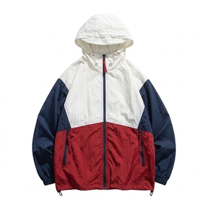 Veste coupe-vent unisexe légère et imperméable à séchage rapide avec capuche et fermeture éclair, style universitaire, vente en gros - Product Image 2
