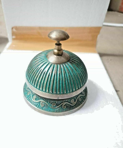 Vintage <b>Brass</b> Color Desk <b>Bell</b> Nautical Design Decorative Table Office Hotel Cafe - Product Image 3