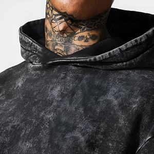 Ensemble de survêtement homme délavé à l'acide de qualité supérieure, en tissu respirant, pour le sport et le jogging, avec sweat à capuche et pantalon, grandes tailles, streetwear, vente en gros OEM - Product Image 2