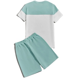Custom Men Short Sleeve T-shirt And Shorts Two Piece <b>Twin</b> <b>Set</b> Mens Short <b>Set</b> For Sale - Product Image 4