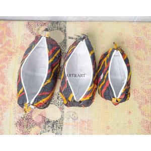 Handmade Cotton Kantha Floral Pattern Modern Style Cosmetic Pouch Bag Zipper Closure Small-Large Sizes Women's Gift Rajasthan - Product Image 4