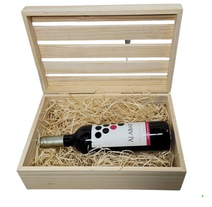 Boîte cadeau en bois de luxe pour bouteille de vin avec couvercle à charnière pour l'emballage et la présentation de vin lors d'occasions spéciales - Product Image 1