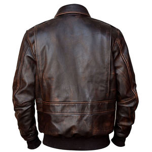Veste en cuir d'agneau pour homme, couleur unie, style streetwear d'hiver - Couleur personnalisable, logo sur le devant, écologique, confortable, imperméable - Product Image 3