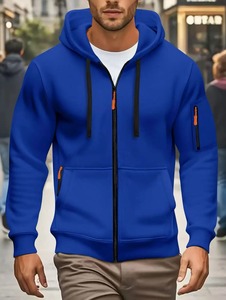 Unisex Winter <b>Zip</b>-<b>Up</b> Front Drawstring Hoodie Long Sleeve Pocket Fleece <b>Jacket</b> Polyester Shell Cotton Lining Casual Sportswear - Product Image 4