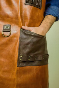 Men & Women High Quality Leather <b>Work</b> Restaurants Workshop <b>Apron</b> With Leather Pockets Kitchen Cooking <b>Apron</b> Barber BBQ - Product Image 2