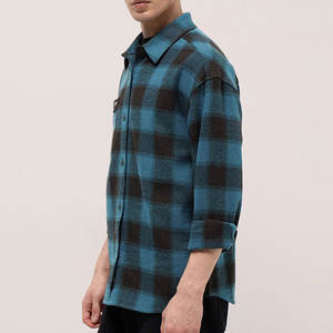 High Quality <b>Men's</b> Spring Flannel Solid Casual <b>Shirt</b> <b>Stretch</b> Long Sleeve Breathable Knitted Single Button Closure - Product Image 5
