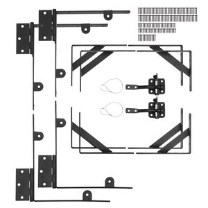 2 Set di Staffe Angolari per Cancello, Kit Hardware Anti-Perdita di Tensione per Cancello, Viti per Chiusura a Scatto, Compatibile con Casette e Capannoni - Product Image 1
