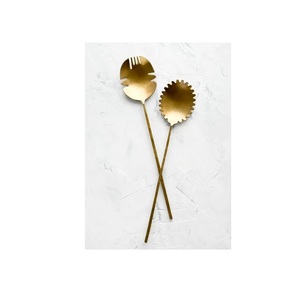 Paire de cuillères à salade en acier inoxydable martelé, faites à la main, texture artistique, écologiques, pour les réceptions festives et les célébrations - Product Image 6