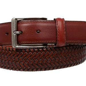 Cinturón Trenzado de Cuero 100% Genuino de Lujo para Hombre, con Logotipo Personalizado, Cómodo, con Hebilla de Aleación - Product Image 5