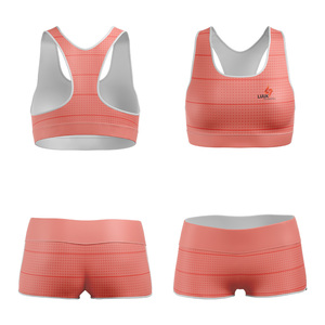 Ensemble de sport 2 pièces sans couture pour femme avec logo personnalisé imprimé par sublimation, soutien-gorge de sport à maintien élevé et short cycliste, ensemble de yoga et de fitness - Product Image 6