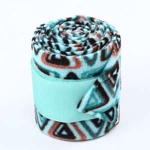 Vendas para Patas de Caballo con Patrón de Diamantes Marrón, Azul y Blanco, Vendajes Equinos de Fieltro No Tejido para Entrenamiento, Viajes y Uso en Establos - Product Image 4