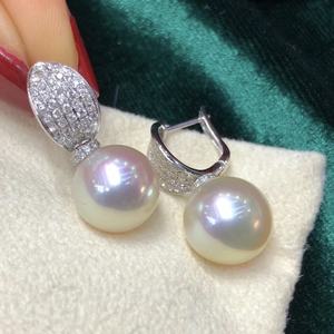 Nouvelles boucles d'oreilles en or plaqué 18 carats avec perles naturelles de 8 à 9 mm, polyvalentes, idéales pour les trajets quotidiens, cadeau pour petite amie, meilleures boucles d'oreilles en diamant - Product Image 2