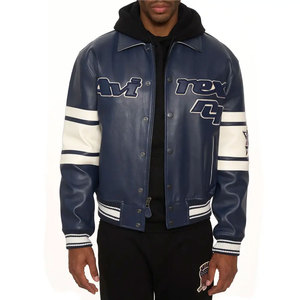 Chaquetas de Cuero Avirex de Alta Calidad, Chaquetas de Cuero Avirex para Hombre, Ropa de Calle de Invierno Cálida y de Moda, en Venta - Product Image 3