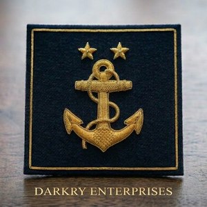 Parche bordado a mano personalizado con hilo de oro, anclas cruzadas y corona, insignia cuadrada para blazer de uniforme, emblema para accesorios de club. - Product Image 5