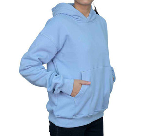 Sweat à capuche en molleton de coton bleu ciel pour femme, design personnalisé, fabricant OEM ODM, fournisseur, usine, vente en gros, qualité d'exportation, en vrac - Product Image 2