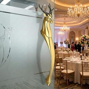 Manija de Puerta de Latón con Forma de Ciervo Dorado, Diseño Contemporáneo para Hotel, Villa, Salón de Banquetes - Product Image 4